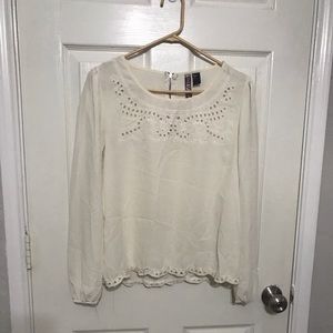 Long sleeve sheer blouse